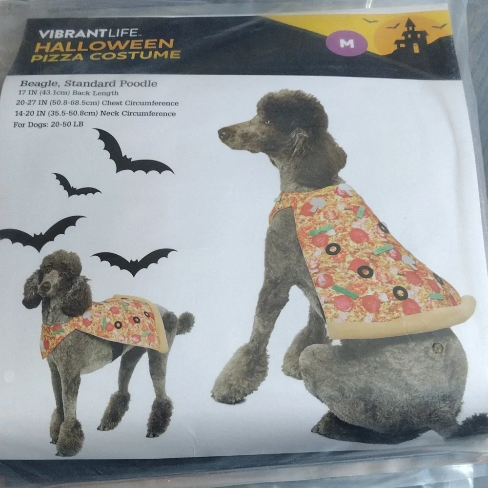 Vibrant Halloween Pizza Costume for Cats - Yellow and Red